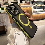 Magsafe Matte Bicolor Frame Protective Magnetic  Case for iPhone