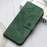 Wallet Flip Sunflower Leather Back Case for iPhone
