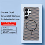 Carbon Fiber Magsafe Wireless Charge Frameless Case for Samsung