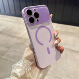 Large Window Camera Lens Wireless Charge  Magsafe Case For iPhone
