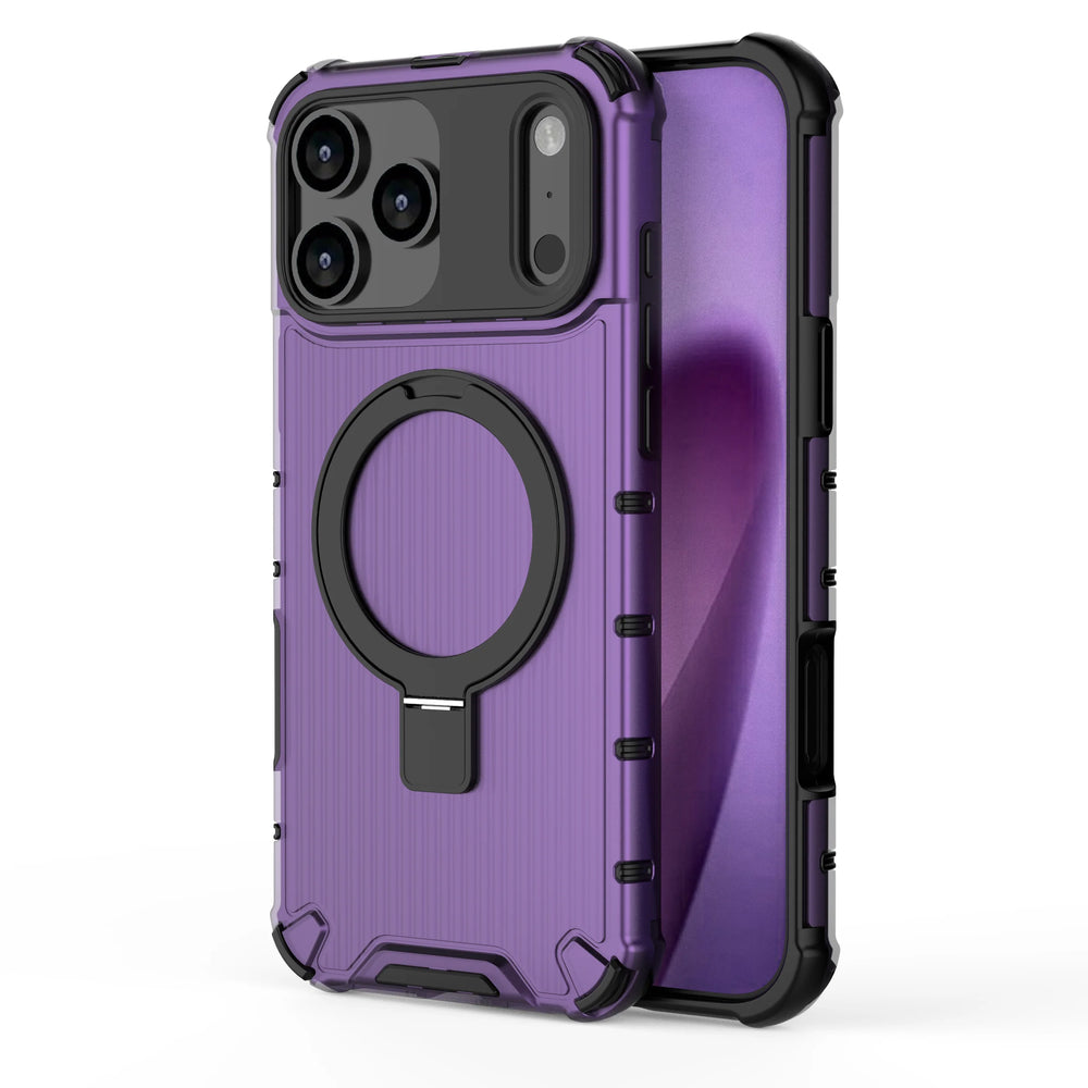 Magsafe Magnetic Stand Corrugated Pattern Shockproof Case for iPhone