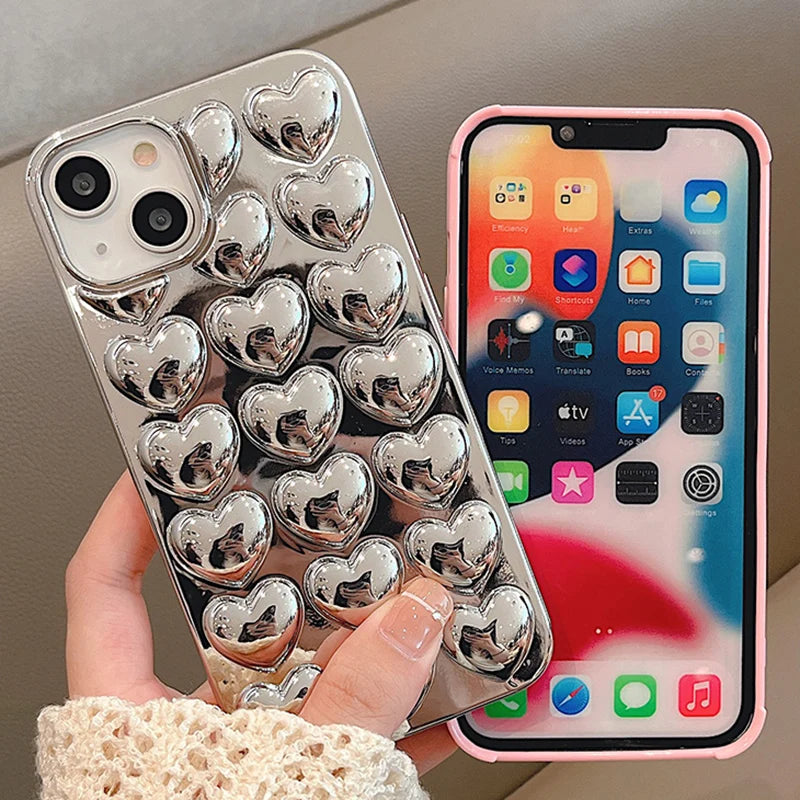 Cute 3D Love Heart Candy Case For iPhone