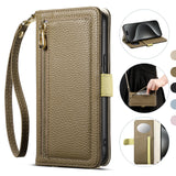 Crossbody Zipper Wallet Card Holder with a mirror Case for Samsung