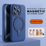 Liduid Silicone Magnetic Stand Case For iPhone