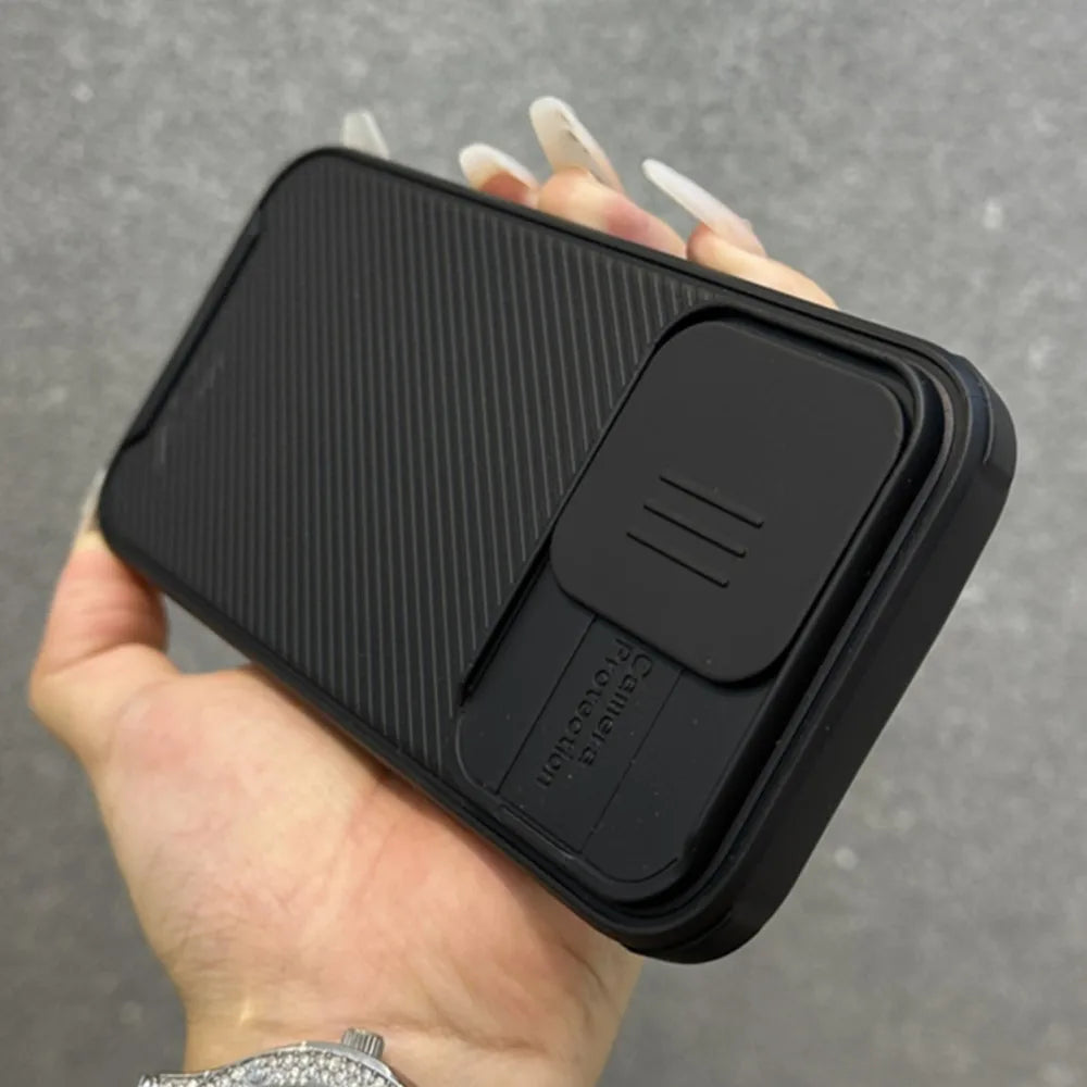 Luxury Slide Camera For MagSafe Magnetic Armor Case For iPhone