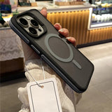 Magsafe Matte Bicolor Frame Protective Magnetic  Case for iPhone
