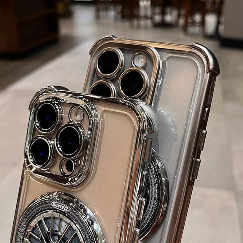 Plating Airbag Rotating Gyro Bracket Case for iPhone