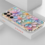 Soft Silicone Shockproof Flower Pattern Plating Phone Case for Samsung