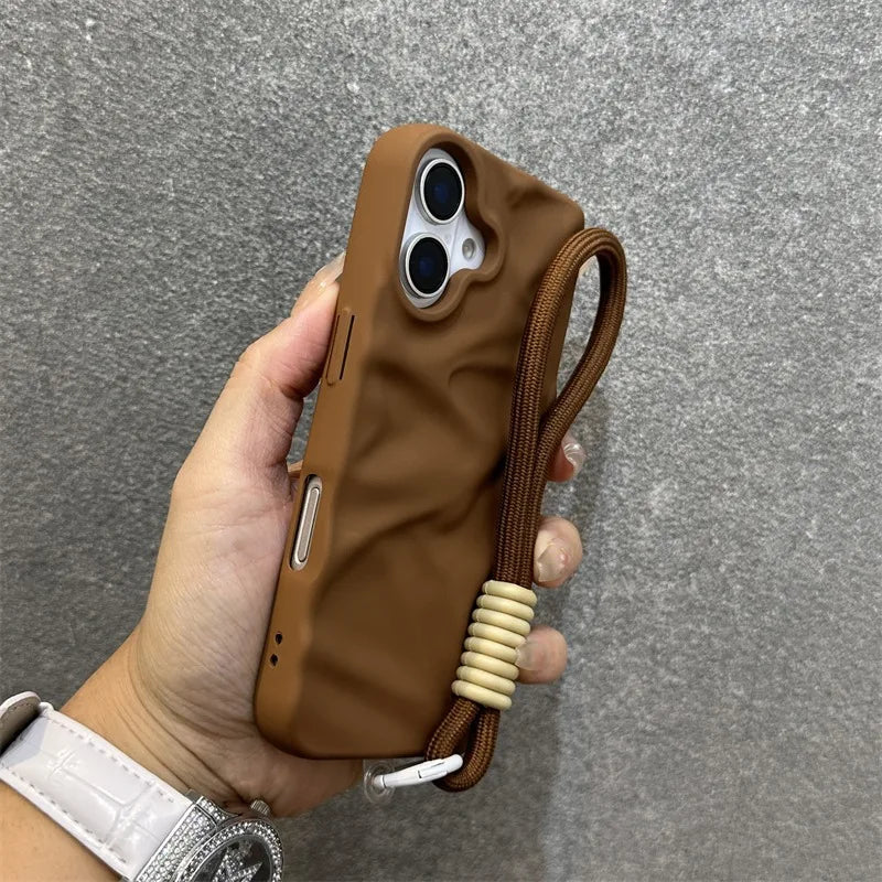 Lanyard Candy Color Ripple Soft Silicone case for iPhone