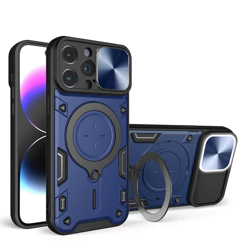 Magsafe Magnetic 360 Rotate Kickstand Armor Ring Case for iPhone