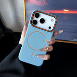 Leather Texture Magnetic Magsafe Shockproof Case For iPhone