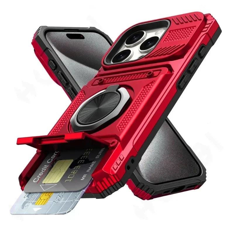 Military quality  Magnetic Rotated Ring Kickstand Case For iPhone