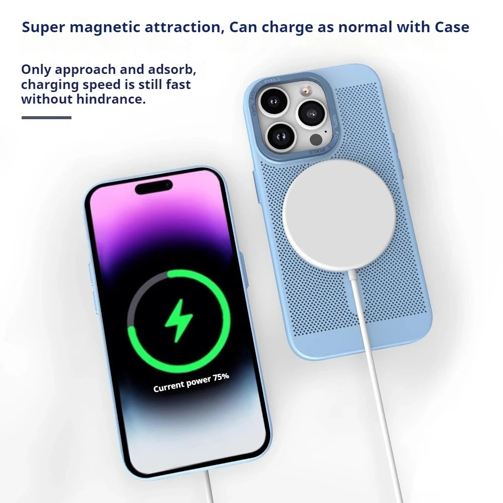 Cooling Mesh Heat Dissipation Magnetic Case for iPhone