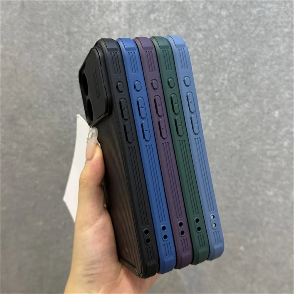 Luxury Slide Camera For MagSafe Magnetic Armor Case For iPhone