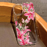 Cherry Flower Print Clear Case For iPhone Cover