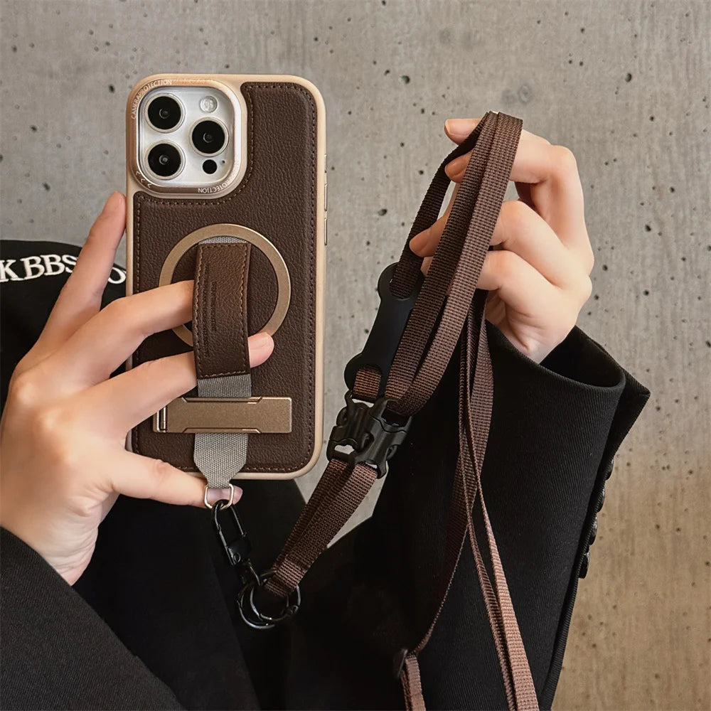 Holder Magnetic Leather Protective case for iPhone