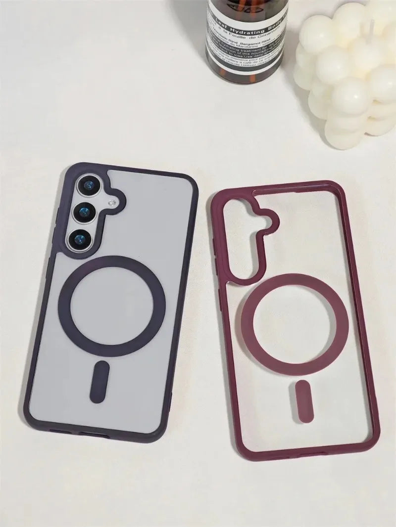 Frosted Magnetic Magsafe Wireless Charger Case For Samsung