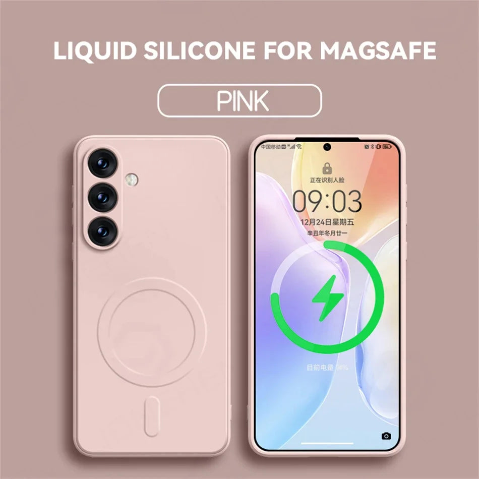 Liquid Silicone Magnetic Wireless Shockproof Case For Samsung