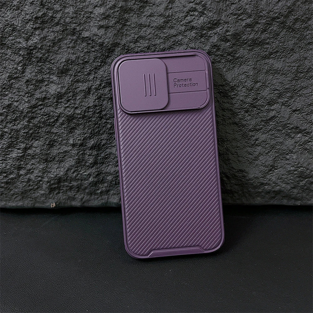 Luxury Slide Camera For MagSafe Magnetic Armor Case For iPhone