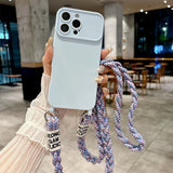Braided Crossbody Lanyard Silicone case for iPhone