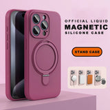 Liduid Silicone Magnetic Stand Case For iPhone