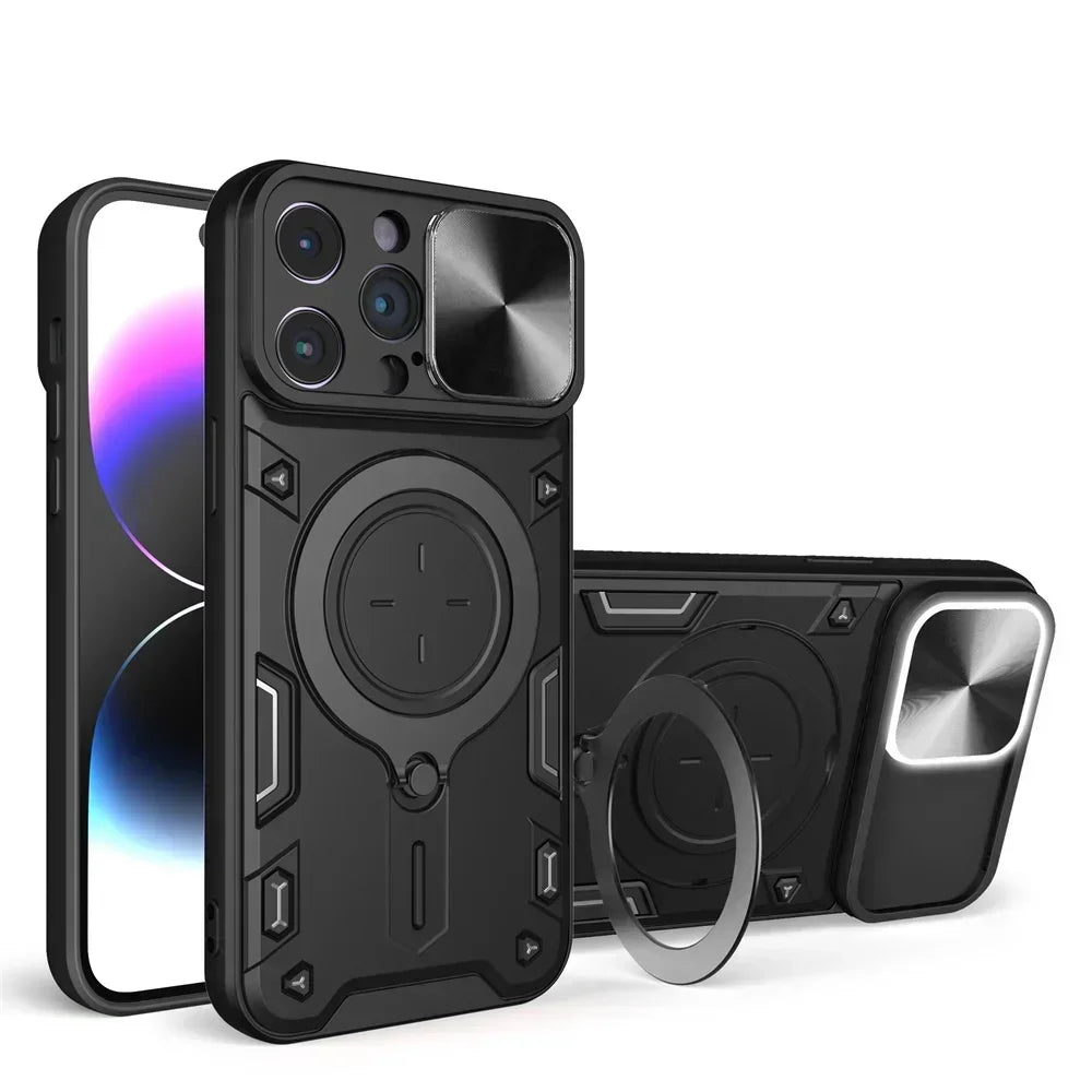 Magsafe Magnetic 360 Rotate Kickstand Armor Ring Case for iPhone