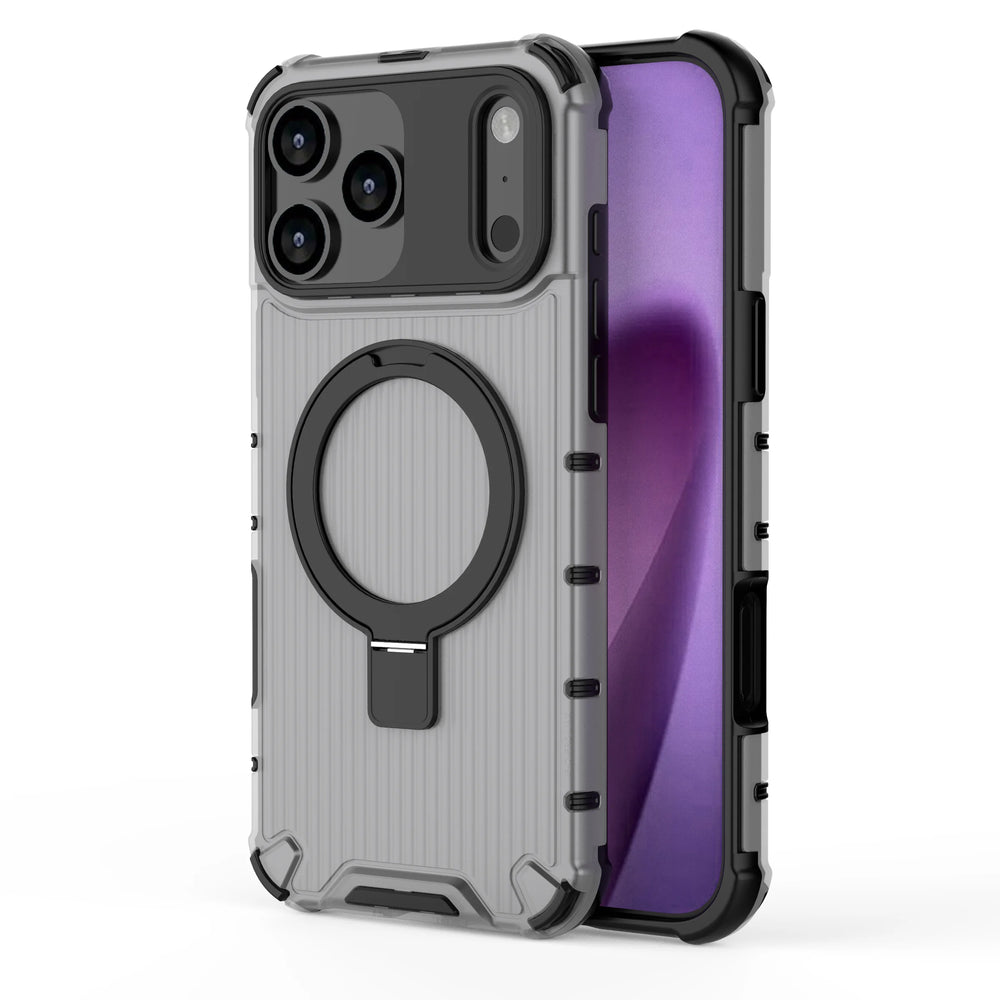 Magsafe Magnetic Stand Corrugated Pattern Shockproof Case for iPhone