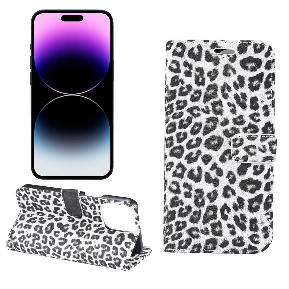Wallet Design Leopard Pattern Leather Case for iPhone