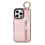 Zipper Wallet Card Holder Double Buckle Phone Bag Ring Case for iPhone
