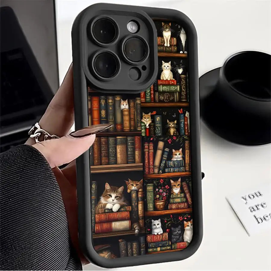 Shell Vintage Bookshelf Kitten for iPhone