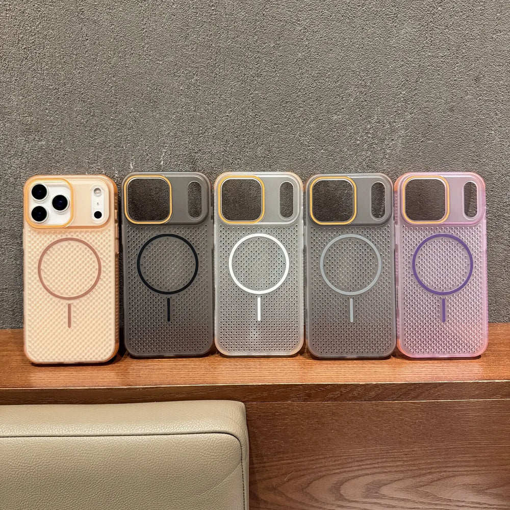 Mesh Breathable Magnetic Lens Heat Dissipation  Case for iPhone