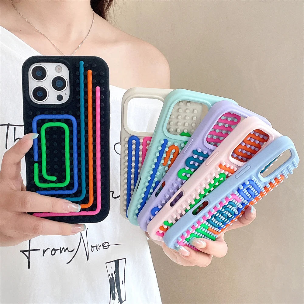 Colorful Silicone Rope Creative DIY Case For iPhone