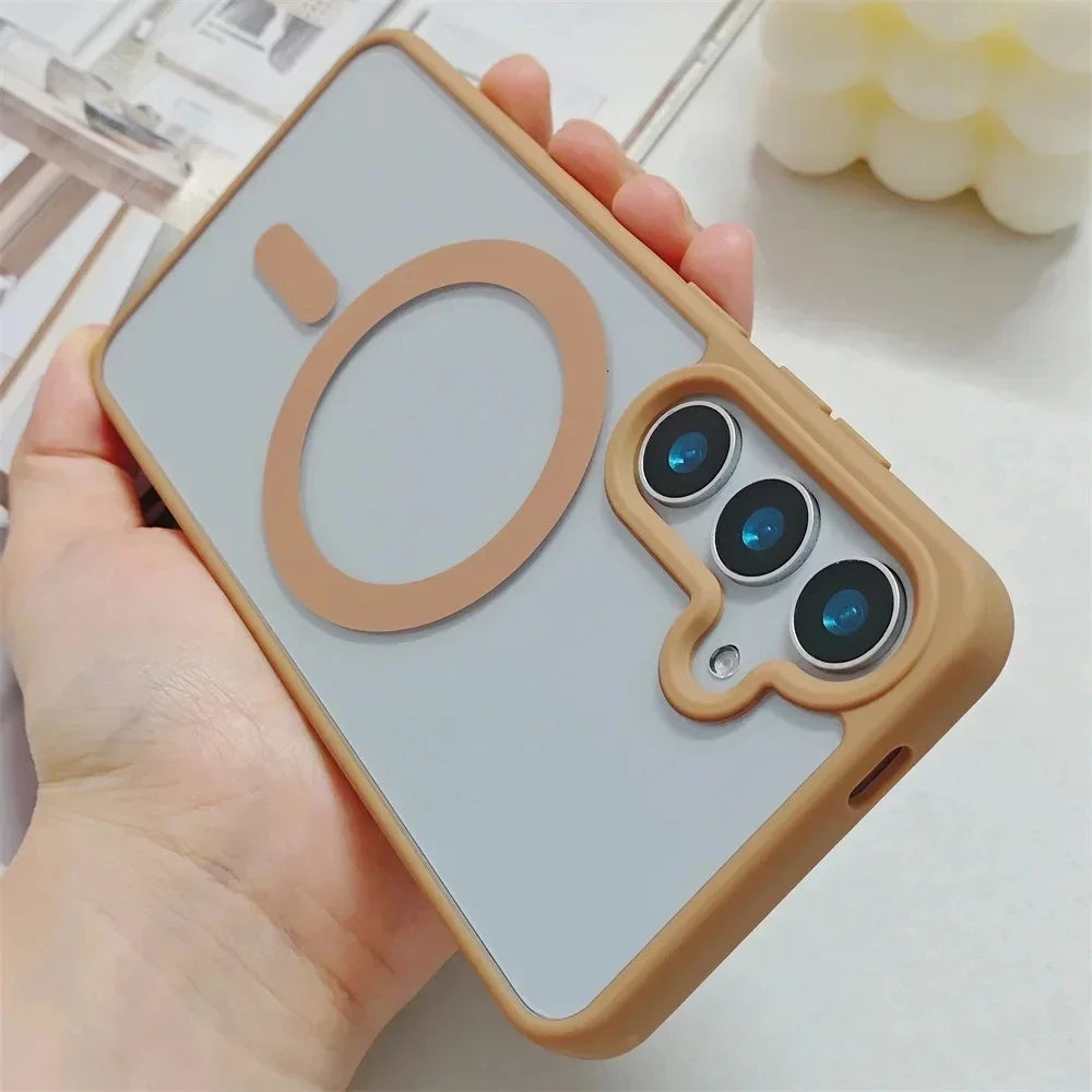 Frosted Magnetic Magsafe Wireless Charger Case For Samsung
