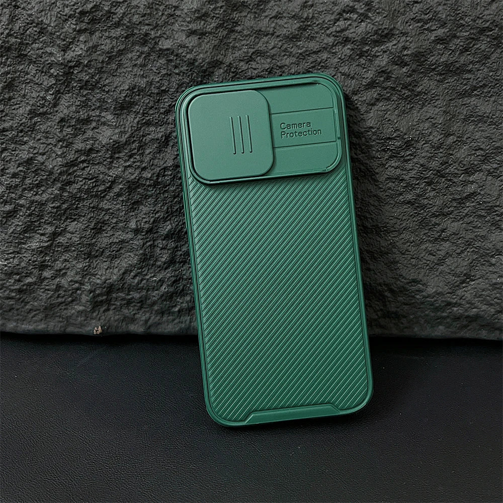 Luxury Slide Camera For MagSafe Magnetic Armor Case For iPhone