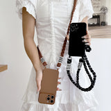 Braided Crossbody Lanyard Silicone case for iPhone