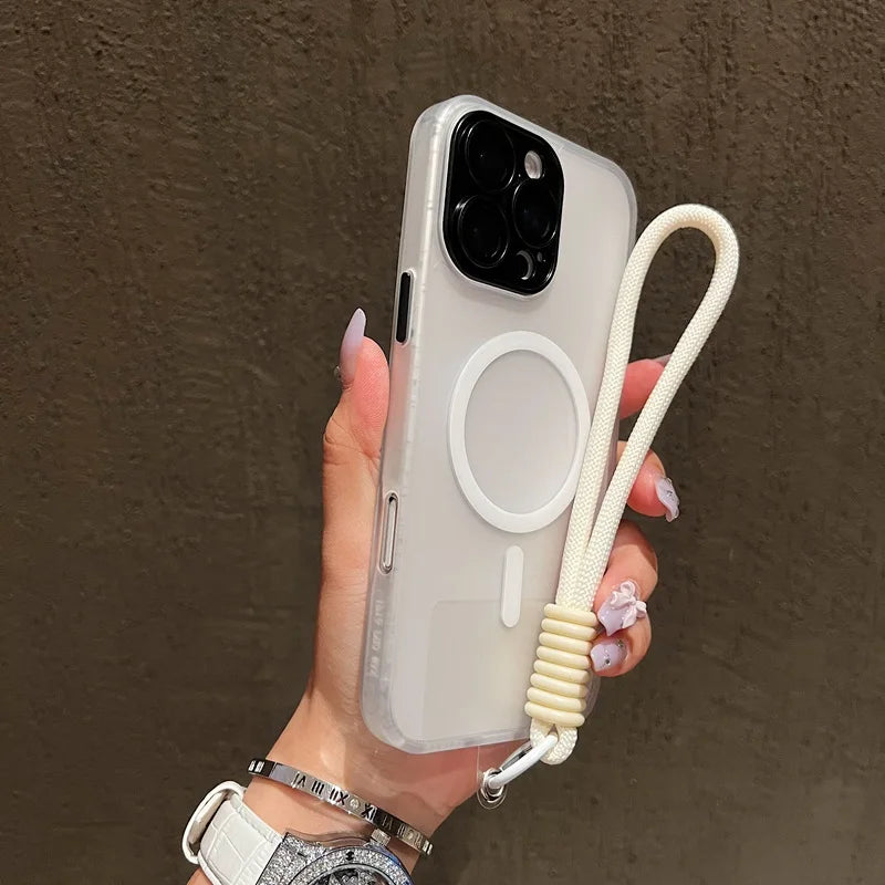 Magsafe Magnetic Hand Wrist Strap Lanyard Shockproof Case for iPhone