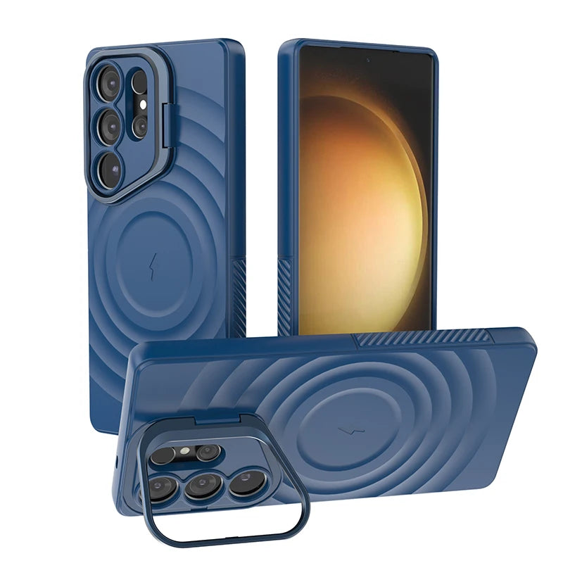 Magnetic Wireless Charging Shockproof Stand  Case for Samsung