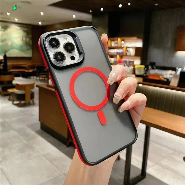Magsafe Matte Bicolor Frame Protective Magnetic  Case for iPhone