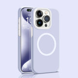 Solid Color Jelly Magnetic Liquid Silicone Phone Case For iPhone