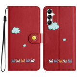 Kawaii Cat Funda Leather Wallet Flip Case For  Samsung
