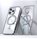 Luxury Magnetic Stand Transparent Matte Case For iphone