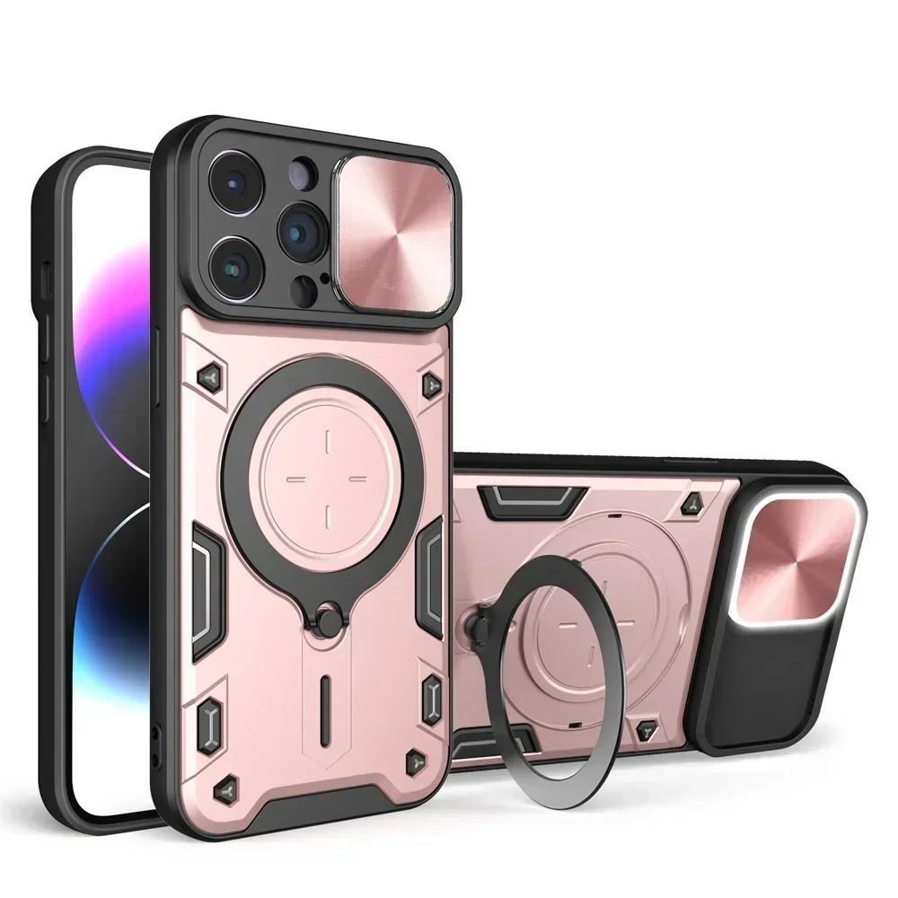 Magsafe Magnetic 360 Rotate Kickstand Armor Ring Case for iPhone