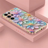 Soft Silicone Shockproof Flower Pattern Plating Phone Case for Samsung