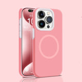 Solid Color Jelly Magnetic Liquid Silicone Phone Case For iPhone