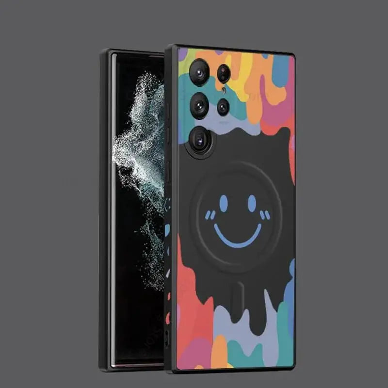 Silicone Graffiti Smile  Magsafing Case for Samsung