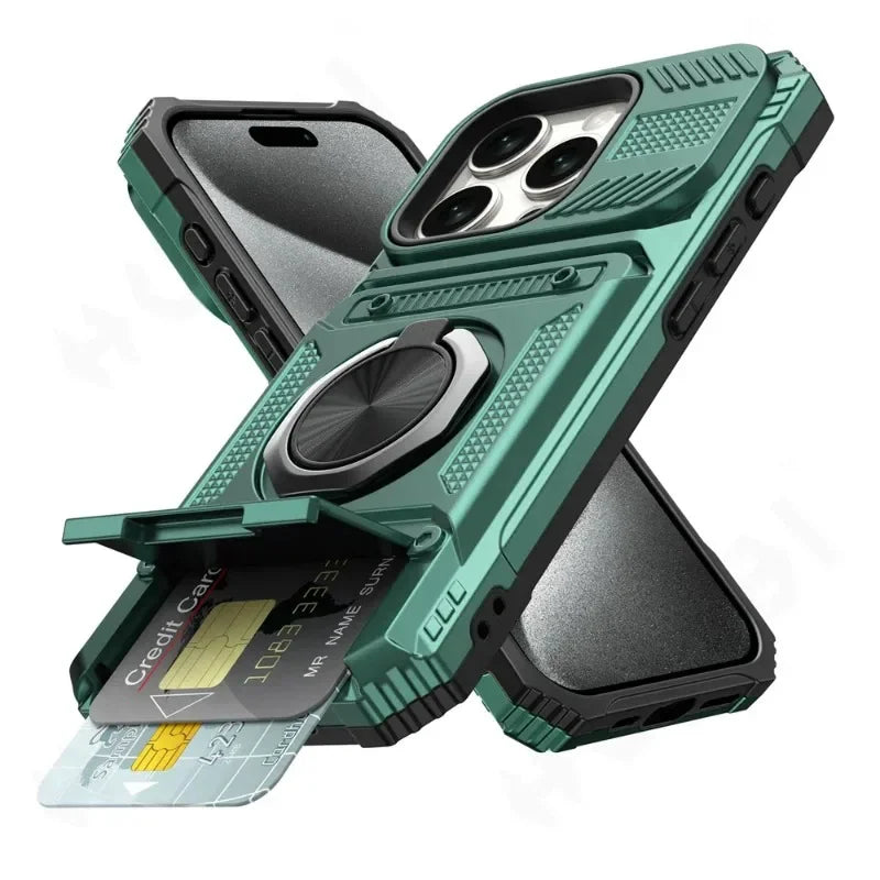 Military quality  Magnetic Rotated Ring Kickstand Case For iPhone