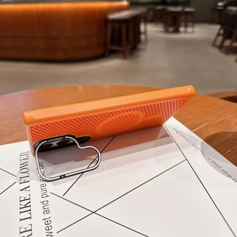 Honeycomb Mesh Cooling With Lens Bracket Phone Case for Samsung