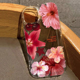 Cherry Flower Print Clear Case For iPhone Cover