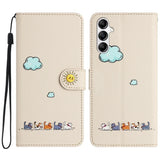 Kawaii Cat Funda Leather Wallet Flip Case For  Samsung