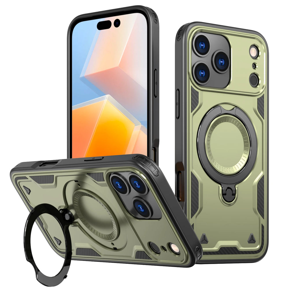 Shockproof Armor Stand Rechargeable iPhone Case